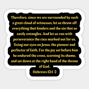 Bible Verse Hebrews 12:1-2 Sticker